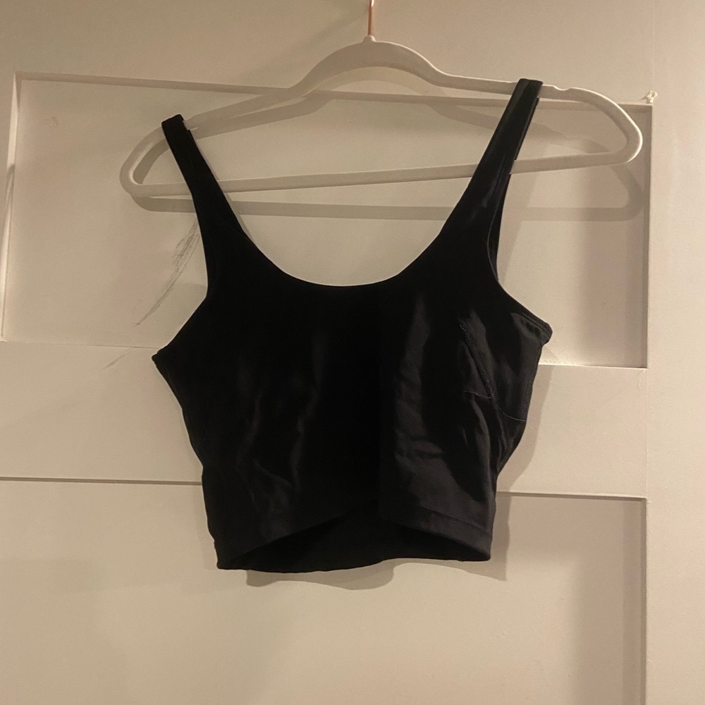 Padded black athletic tank top